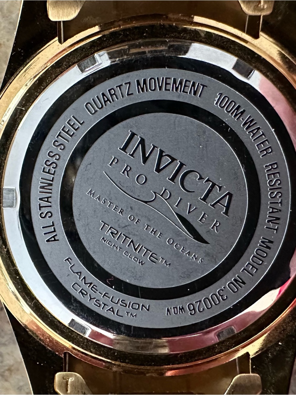 Invicta Gold Tone Men's Dive Watch with Black Dial - Picture 3 of 3